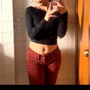 Vintage Y2k low rise corduroy flared pants